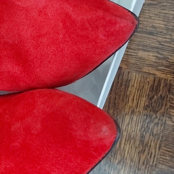 L'Intervalle red suede ankle boots, Style Addison - Picture 5 of 6